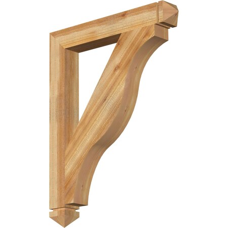 Ekena Millwork Funston Arts & Crafts Rough Sawn Bracket, Western Red Cedar, 4"W x 30"D x 38"H BKT04X30X38FST03RWR